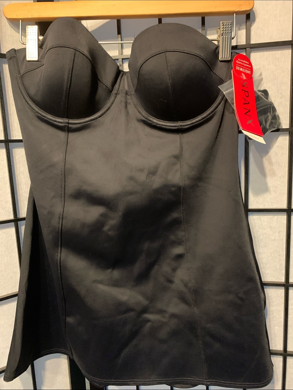 NWT SPANX Black Strapless Shaping Slip Retro Dresskini Top Size 10